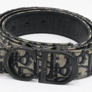 Christian Dior Oblique Jacquard Canvas Mens Belt Size 110 44 in